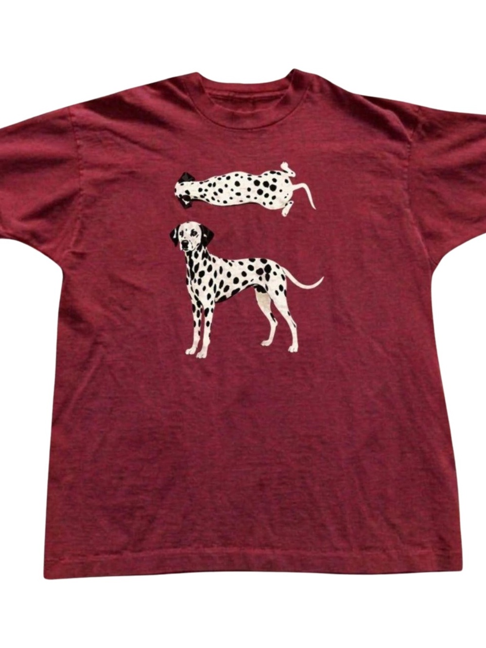 Gildan Burgundy Tee with Dalmatian Graphic